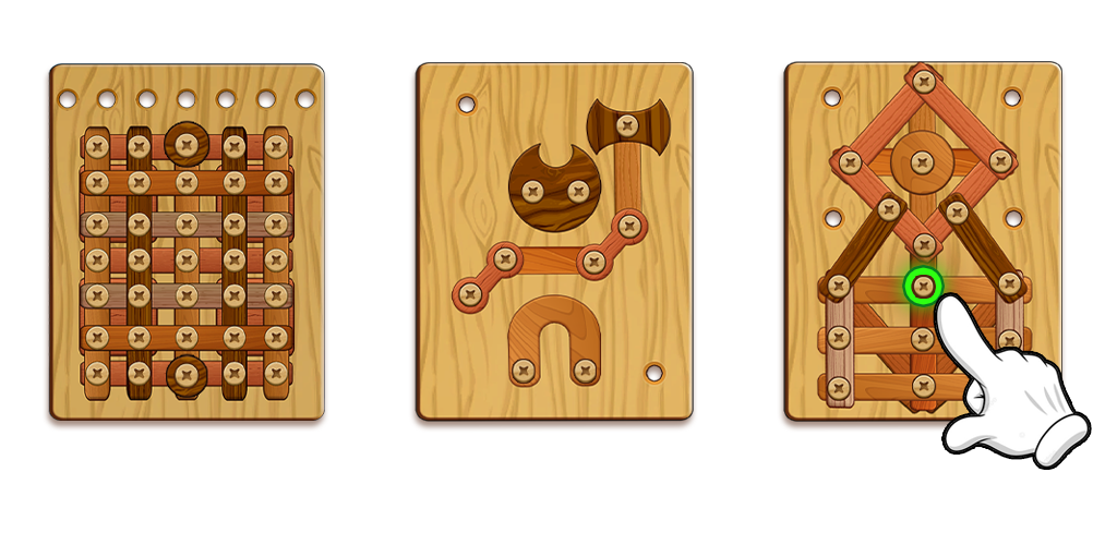 Wood Nuts & Bolts Puzzle Mod